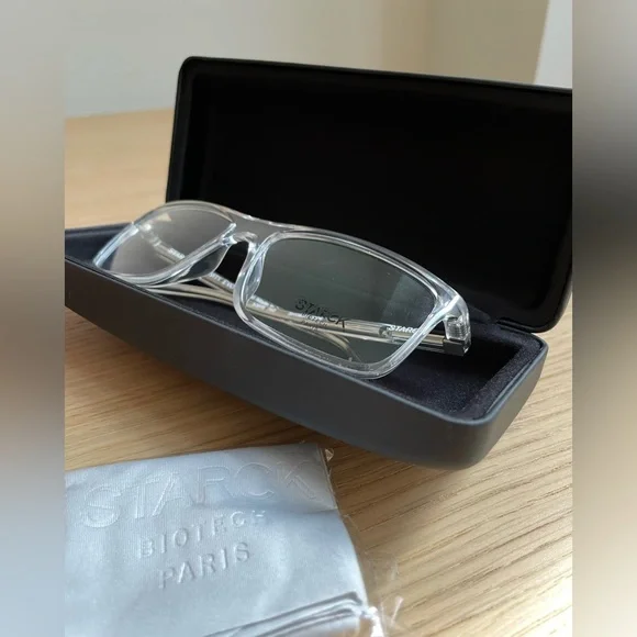 Philippe Starck Clear Glasses with Black Case